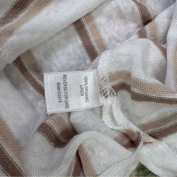 Garnet Hill Relaxed Organic Linen Striped Dress XS - Picture 3 of 9